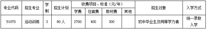 成都市体育运动学校招生简章