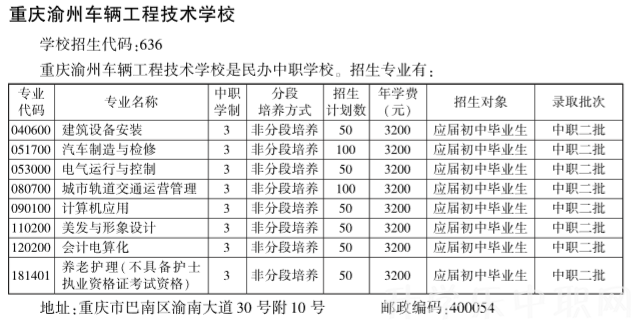 重庆渝州车辆工程技术学校